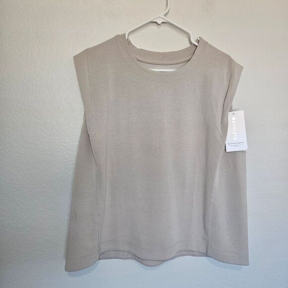NWT Athleta | Seasoft Tank Sweatshirt Top In Abalone Grey Ecru, Womens 1X - Picture 4 of 9